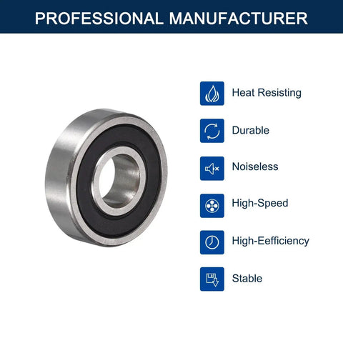 Miniature 604-2RS deep groove ball bearing, 4 mm ID, 12 mm OD, 4 mm width, chrome steel, rubber sealed, with durability and high-speed features