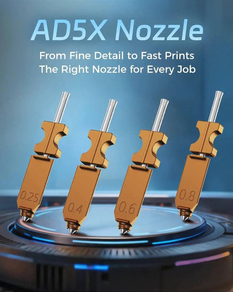 Four nozzles of Upgraded 0.4mm Hardened Nozzle Hotend Kit With All In One Design Wear Resistant Build And High Flow 32mm3/s
