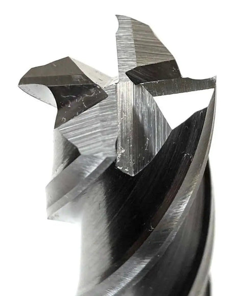 Close-up of Three Quarters Inch By One Half Inch Four Flute High Speed Steel End Mill Center Cutting Single End Pro Grade Workhorse