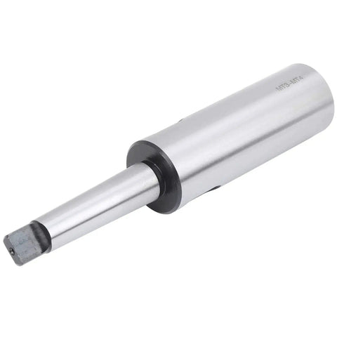 Morse taper reducing adapter MT3-MT4; silver metal drill sleeve for lathe milling.