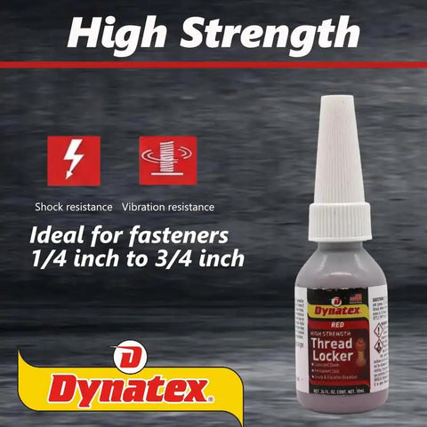 Red High Strength Thread Locker For Large Fasteners Permanent Anaerobic Lock Vibration And Solvent Resistant Bottle