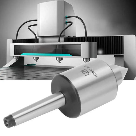 MT1 Triple Bearing Live Center for Metal Lathe Turning High Speed CNC Work Hard Alloy Steel Core 60 Degree Ball Bearing visible