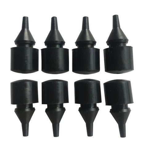 Eight Piece Fuel Tank Filler Door Rubber Bumper Set For GM Trucks And SUVs, black rubber bumpers front view