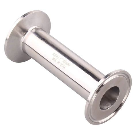 DERNORD sanitary tri-clamp tube, stainless steel, 1.5 in clamp, 1 in tube OD, 4 in length