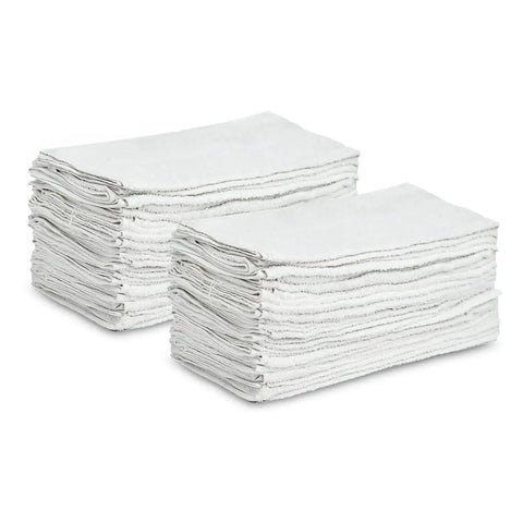 White 100 Percent Cotton Shop Towels Pack Of 12 27 By 54 Inches Rags In A Box Industrial Cleaning Towels For Auto Shops Garages