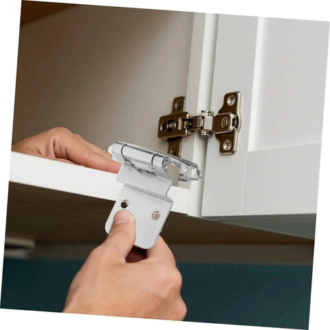 Hands installing Soft Close Inset Cabinet Hinges 8 Pack With Door Bumpers For Kitchen Bathroom And Bedroom Furniture Hardware Easy Installation