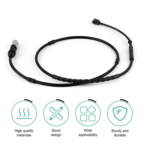 lekiliky black brake pad wear sensor cable, front view for BMW F30/F31/F32/F33 (OEM 34352284656/34356792292)