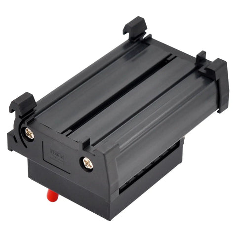 Black Four Channel Toggle Switch Power Distribution Module For DIN Rail Mount With LED On Off Indicators And DC Input Range Three To Thirty Two Volts