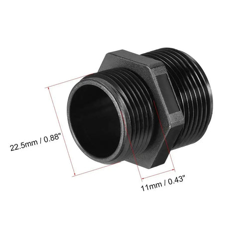 Close-up of Two Hole PG16 Cable Gland Waterproof IP68 Nylon Joint With Adjustable Locknut dimensions 22.5mm and 11mm
