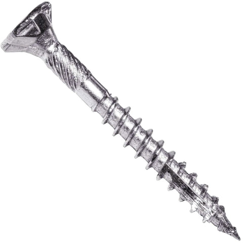 Beefy Eight By One And One Half Inch Silver Star Stainless Steel Wood Screw With Torx Star Drive Head, Grade 305 Stainless