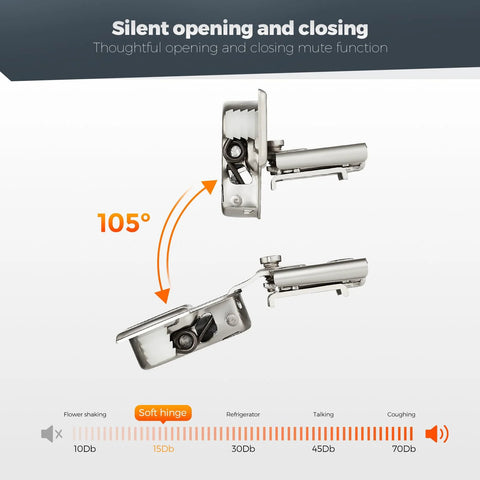 Home Expert 10-pack 1/2-in overlay satin-nickel soft-close cabinet hinge for face-frame cabinets
