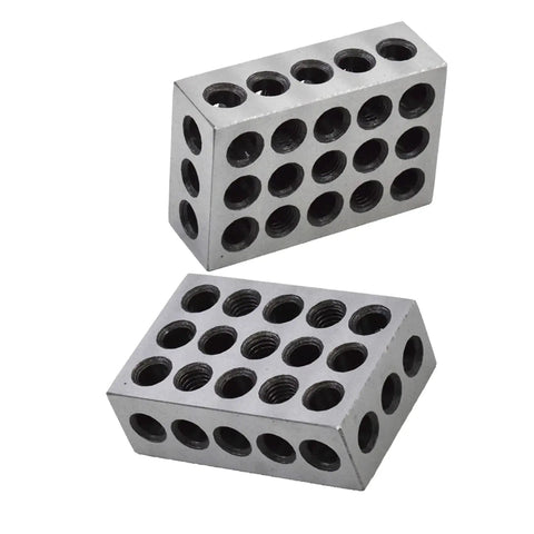 Parallel Block Set 1 X 2 X 3 With 23 Holes And 0.0003 Inch Machinist Tolerance For Milling Machines Hardened Steel Case Hardened To HRC 57 62