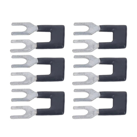 Set of spade connectors from Fork Type Terminal Strip Jumper Block Barrier Electrical Crimp Easy Install Insulated Spade Wire Connector Cuttable