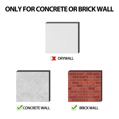 Concrete Wall Anchors For TV Wall Mount Installation Suitable For Concrete Or Brick Walls Durable Plastic Anchor Bolts 10x50mm White 6 Pack With Two Way Expansion For Increased Holding Power not for drywall, only concrete or brick walls illustration