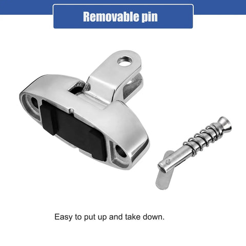 Boat Bimini Top Swivel Deck Hinge With Removable Pin, 180 Degree Adjustable, Solid 316 Stainless Steel Marine Hardware, 2 Pieces