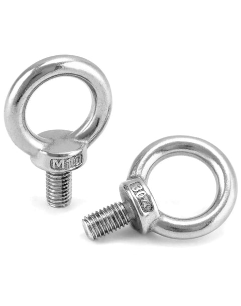 10 Pack Stainless Steel M10 Shoulder Lifting Ring Eye Bolts With Male Thread For Machinery Heavy Duty Ring Shoulder Eye Bolts Rust Resistant 304