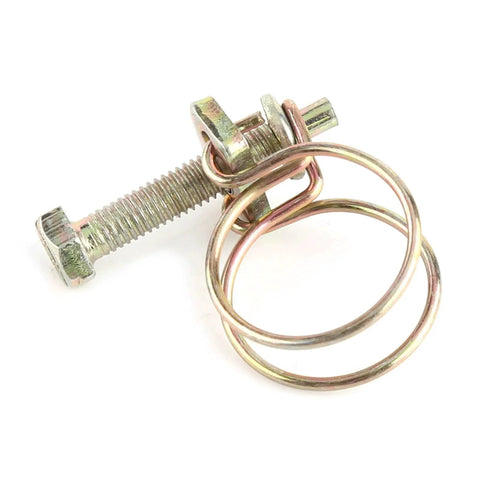 Ten Pieces Stainless Steel Double Wire Hose Clips Adjustable Clamp Set For Water Hose Barb Pipe Fastener Zinc Plated
