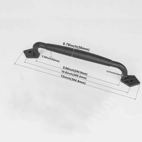 12 Inch Rustic Barn Door Handles Easy Install Heavy Duty Barn Door Pull For DIY Sliding Doors Gates Sheds And Garages Round Solid Metal Construction In Matte Black Finish Includes Mounting Hardware For Quick Installation And Rust Resistant Finish.
