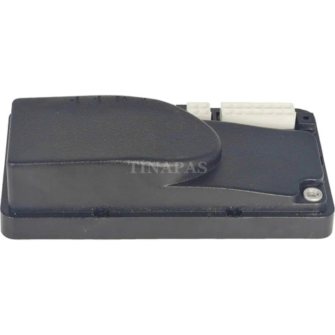 1212P-2501 motor speed controller, black plastic housing with white multi-pin connectors (angled side view)