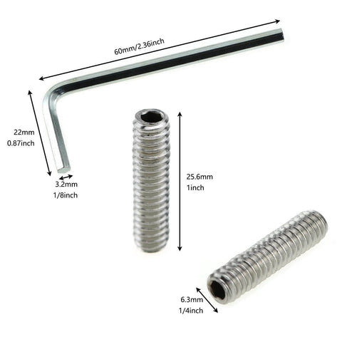 Cone Point Screw Set 10 Pack 1/4-20 By 1 Inch 304 Stainless Steel Allen Head Hex Socket End Grub Headless Bolts With Hex Drive Wrench