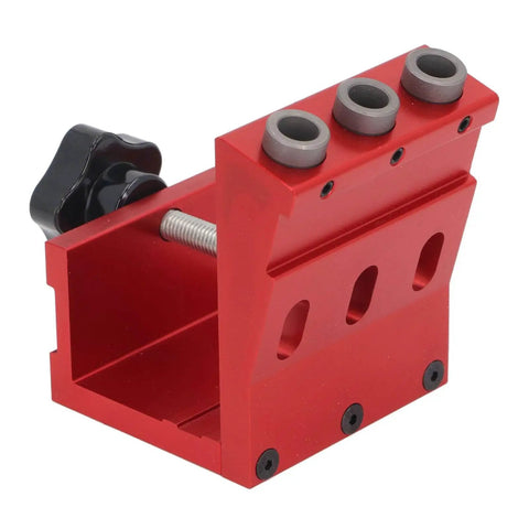 Pocket Hole Jig Kit With Aluminum Alloy Doweling Jig System for Board Thickness 0.47 to 1.77 inches, red metal body