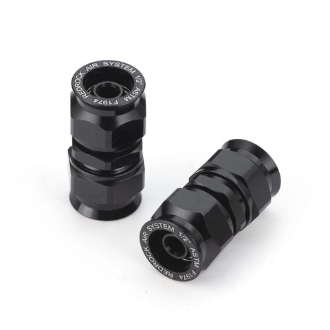 RedRock Air System 3/4 in union fittings, 2 pcs, black aluminum, leak‑proof for 3/4 in ID tubing