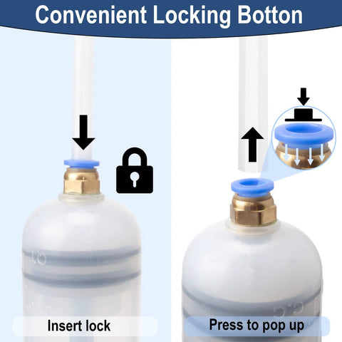 ecocstm 200CC fluid extractor with blue locking ring and two 9.2in extension tubes