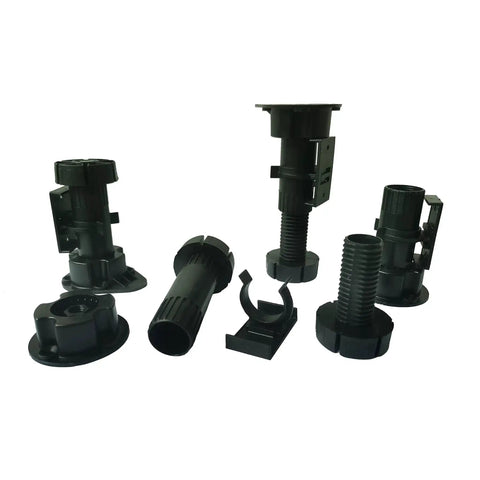Beefed-Up Black Cabinet Leveler Legs Set 12 Pack Each Leg Supports 330 Lb Adjustable From 3 7/8 In To 5 3/8 In Components