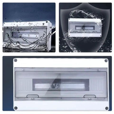 Weatherproof 18-Circuit Outdoor Electrical Junction Box With Distribution Panel Enclosure For Home And RV Use in splash test
