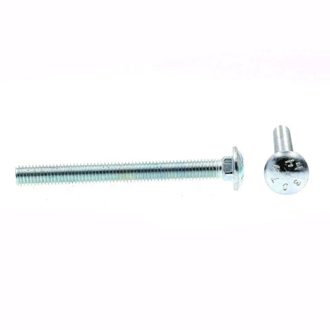 Carriage Bolts Three Eighths Inch Sixteen Threads Four Inch Length A307 Grade Zinc Plated Steel Smooth Round Head With Square Shoulder 25 Pack Great For DIY Projects Like Furniture Decks And Construction Where Protruding Heads Do Not Bite.