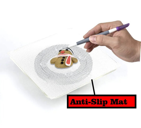 Clear 6.4 Inch Square Acrylic Cookie Turntable With Non Slip Mat For Cake And Cupcake Decorating 360 Degree Rotating Stand