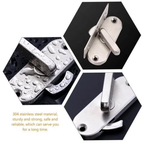 Heavy Duty Stainless Steel Sliding Door Lock Privacy Latch For Barn Doors, Easy To Install No Hassle, 304 Stainless Steel