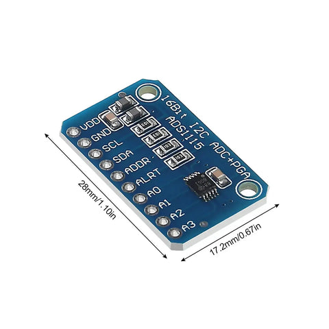 3 Pack ADS1115 16 Bit 4 Channel I2C Analog To Digital Converter Module With Programmable Gain Amplifier for Arduino and Raspberry Pi
