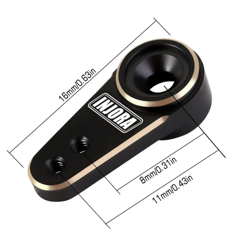 Beefy RC Servo Steering With Mount And Horn For AX24 RC Car Boat And Axial SCX24 Upgrade Parts Brass Black, dimensions labeled