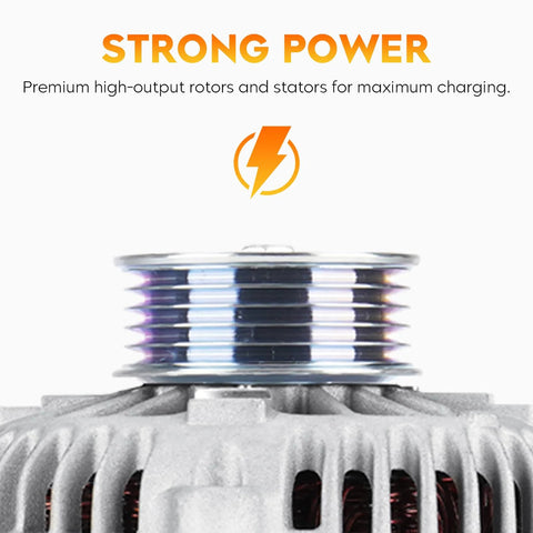 Close-up view of rotor and stator in Beefy 3.4L V6 Alternator Replacement For Toyota 4Runner 1999 2002 Tacoma 2000 2004 Tundra 2000 2002
