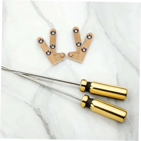 Heavy Duty Brass Invisible Door Pivot Hinges Set Two Pack With Concealed Self Closing Rotating Hardware For Secret Doors