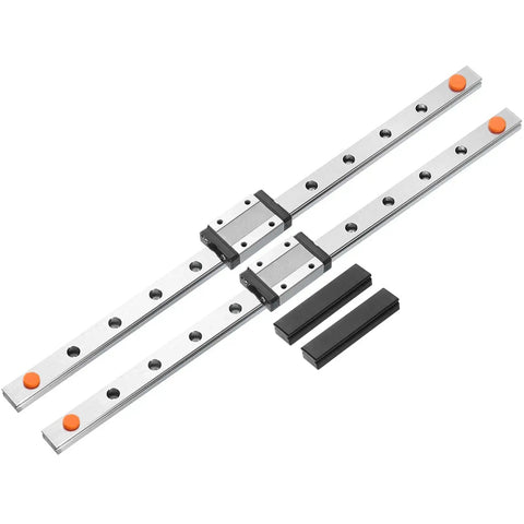 2x 300mm Linear Guide Rails with 2x MGN12H Carriage Blocks and 2x Mini MGN12 Guides for DIY 3D Printers and CNC Machines Heavy Duty Bearing Steel Black