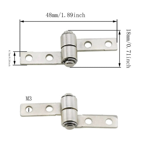360 Degree Torque Friction Hinge Gear with left and right hinges and mounting screws for easy install on cabinets and doors.