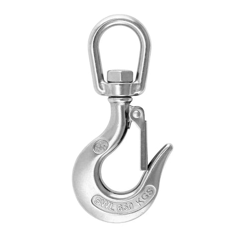 Slip Hooks 1400Lb Stainless Steel Rotatable Swivel Clevis Hook With Safety Latch For Hoisting Machinery Metallurgy And Mining Equipment