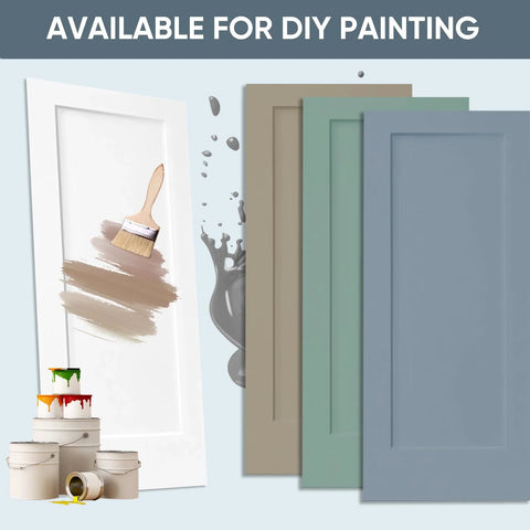 36x84 Inch White Primed Sliding Barn Door With 6 Ft Hardware Kit And Handle, One-Panel Solid Core Composite Interior Door Slab, Paintable Surface, Preassembled For Easy No-Fuss Install, Durable And Sturdy shown with paint options