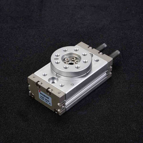 180° rotary pneumatic air cylinder, aluminum alloy body, 18mm bore, adjustable angle (angled view)