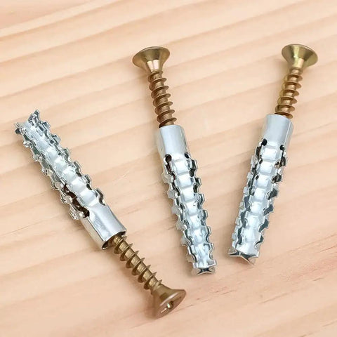 10 Pieces Carbon Steel Drive Anchors With Screws Tree Shaped Hollow Wall Anchors For Drywall And Furniture Repair Durable Metal Expansion Screws 3.5 Cm Length For Stronghold And Long Lasting Installations