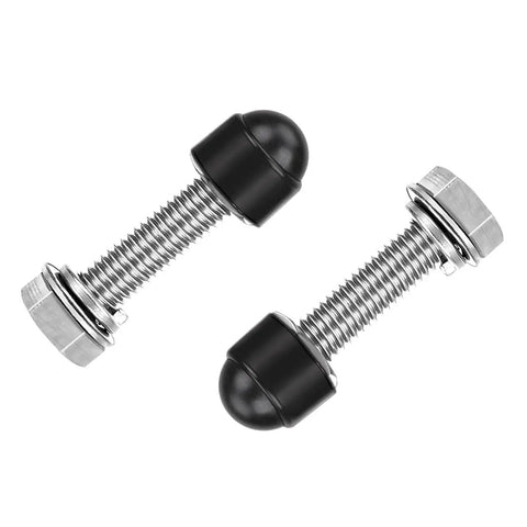 Two bolts with 30 Piece M6x10mm Dome Plastic Bolt Cap Set For Hex Head Bolts And Nuts Black Protective Covers