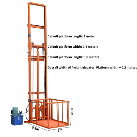 JIN YANG HU electric lift platform table, orange steel frame with blue hydraulic pump