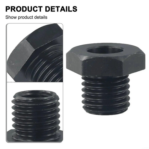 M18X2.5 To 1-8TPI Wood Lathe Chuck Adapter For Headstock Spindle, showing threaded metal body and hexagonal top