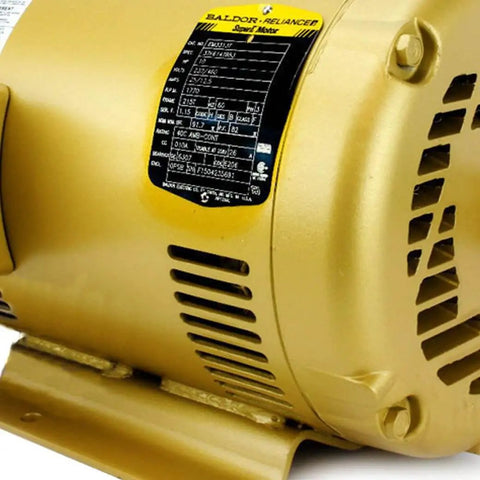 Close-up of 3-Phase General Purpose AC Motor, 215T Frame, OPSB Enclosure, 10 HP Output, 1770 RPM, nameplate visible.