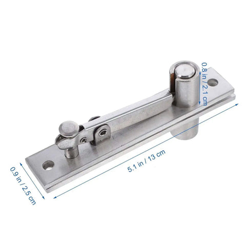 Heavy Duty Hidden Pivot Door Hinge Adjustable Rotation Hinge For Wood Doors with brushed finish, 5.1 x 0.9 inches, side view