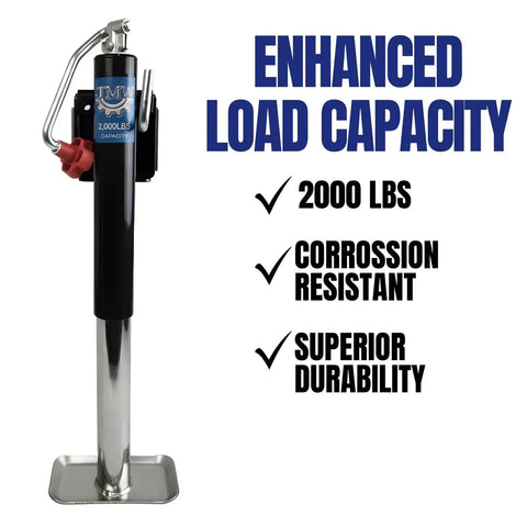 2000 Lb Trailer Tongue Jack Swivel Lift Heavy Duty 1 Ton For Camper Boat with enhanced load capacity features.