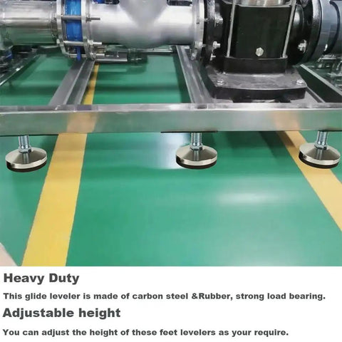 Heavy Duty Leveling Screw Leg With 3.94 Inch Diameter Base, 150 Millimeters Long, Adjustable Leveling Feet M30 Thread in use on machinery