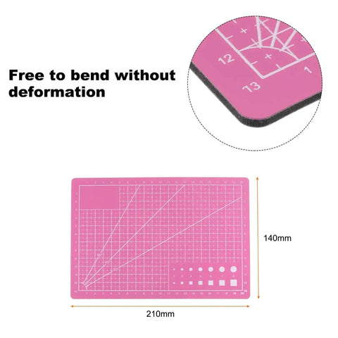 A5 cutting mat from 9 Piece Stainless Steel Leather Hole Punch Set With A5 Cutting Mat For Leather, Fabric, Canvas And More Oblong Punch Tools, detail of flexibility, 210mm x 140mm size shown.